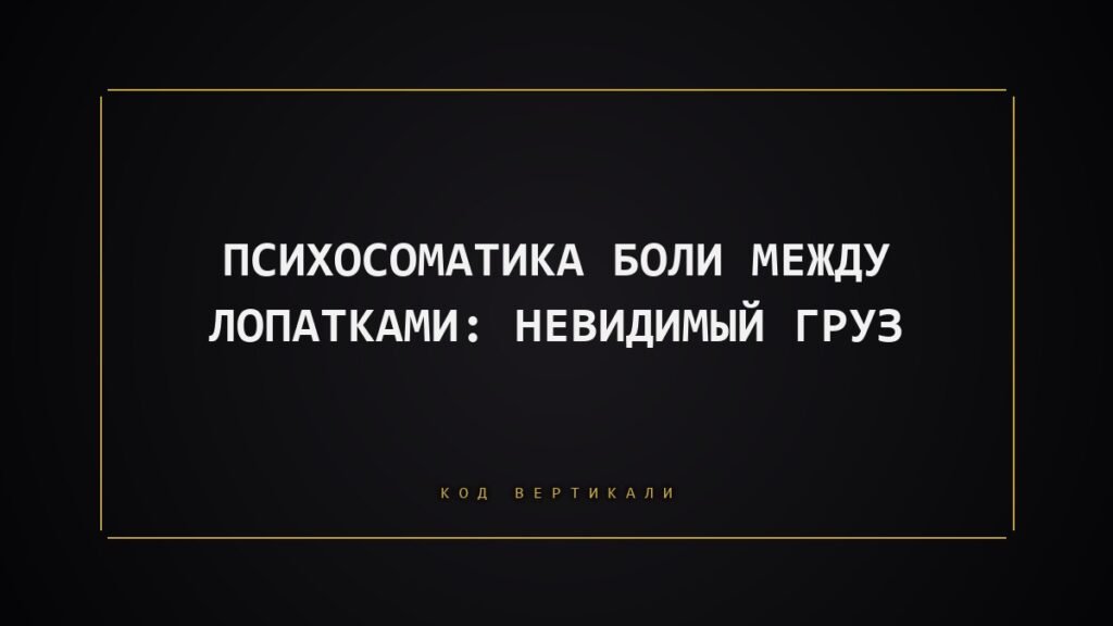 Психосоматика боли между лопатками: невидимый груз, который несёт ваше тело