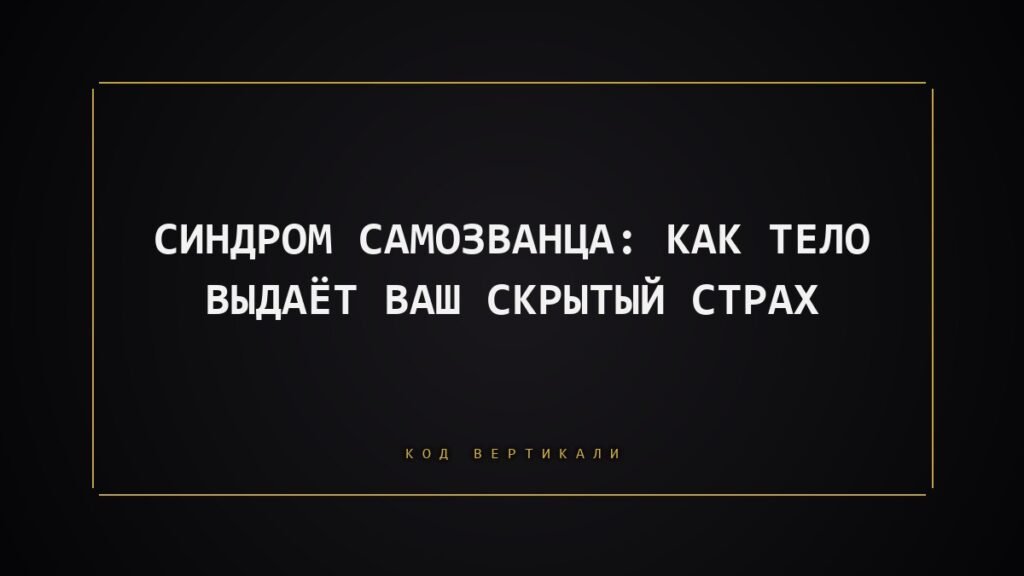 Синдром самозванца: как тело выдаёт ваш скрытый страх