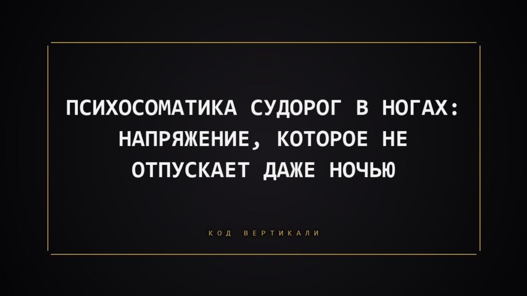 Психосоматика судорог в ногах: напряжение, которое не отпускает даже ночью