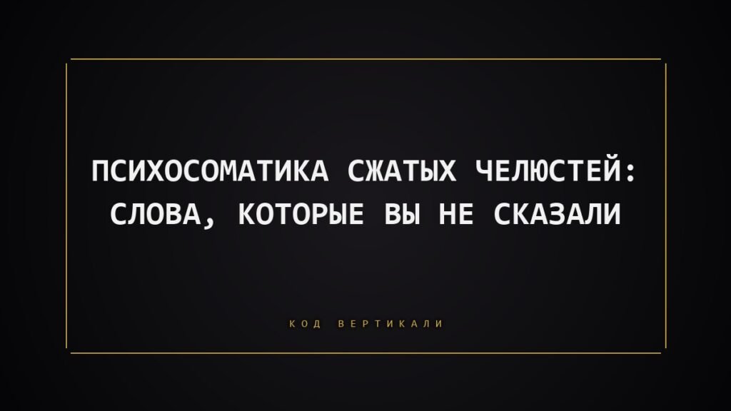 Психосоматика сжатых челюстей: слова, которые вы не сказали