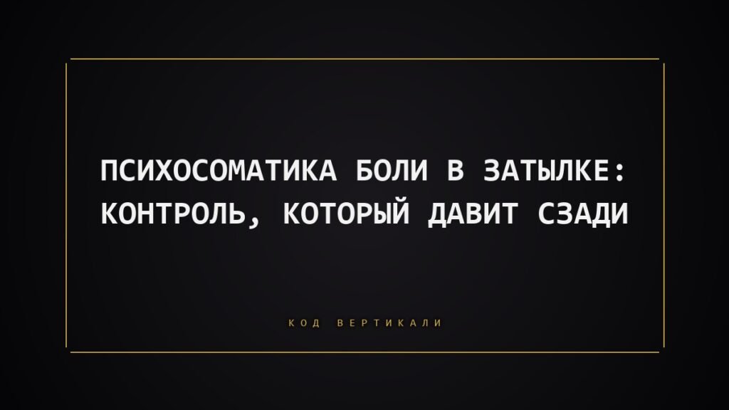 Психосоматика боли в затылке: контроль, который давит сзади